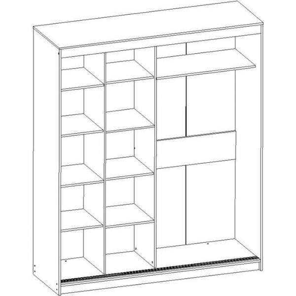 Шкаф многоцелевого назначения Оскар-11-1 2200х1840х604 Бодега тёмный/Бежевое стекло