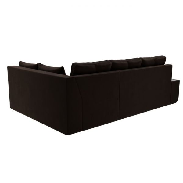 Угловой диван «Амадэус», правый угол, микровельвет, цвет коричневый