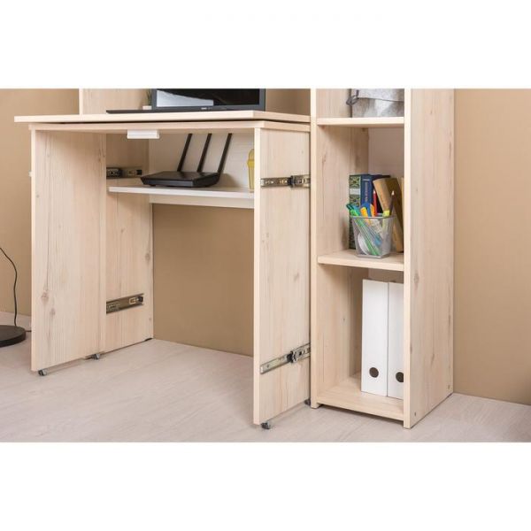 Стол с системой хранения Комфорт 12.94, 1104х330х1804, Гаскон Пайн светлый/Белый