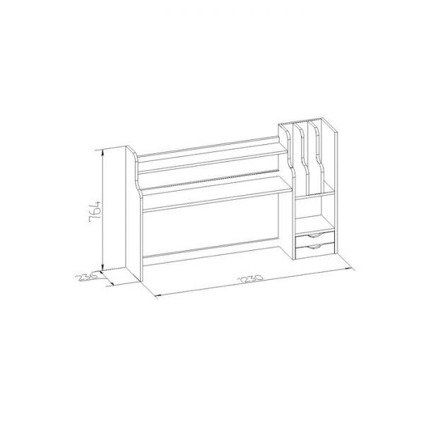 Стеллаж-надстройка Nature 85, 1230 ? 236 ? 764 мм, цвет гаскон пайн / мокко