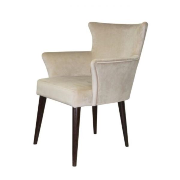 Стул мягкий Лилия 630х580х840 бук, цвет покраски темный орех, ткань велюр кремовый