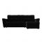 Угловой диван «Амстердам лайт», еврокнижка, правый угол, велюр, цвет чёрный