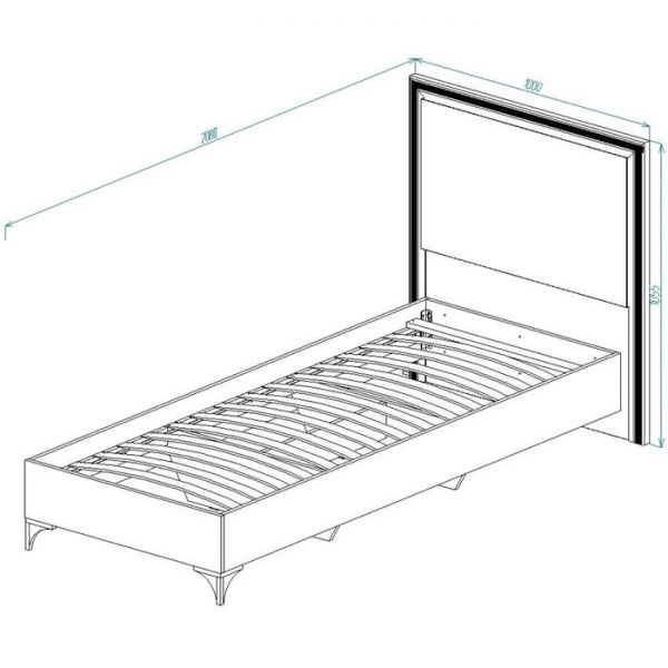 Кровать Кр-39 Фьюжн, 800х2000, Глиняный серый/Артвуд светлый