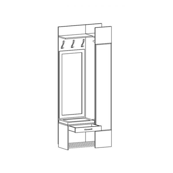 Прихожая Ольга 2 Ясень шимо светлый/венге