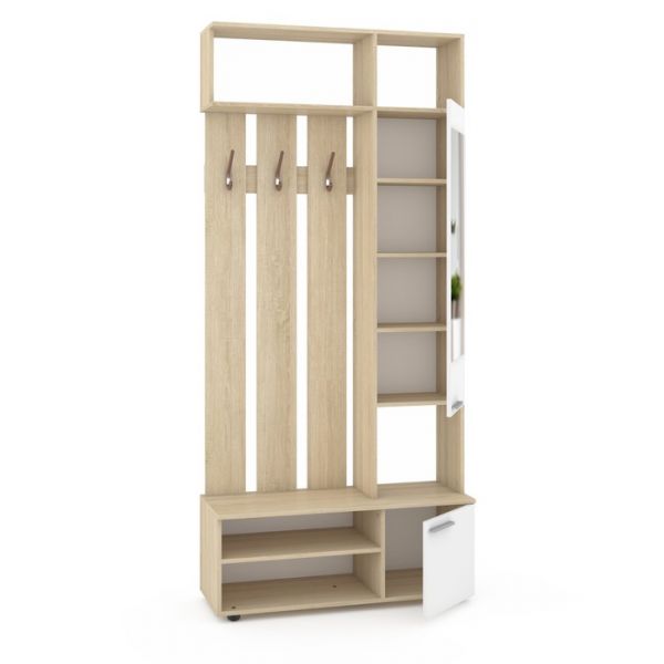 Прихожая Милан, 1000х362х2200, Дуб сонома/Белый