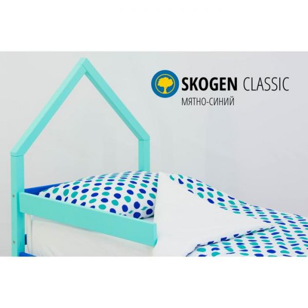 Детская кровать-домик мини "Svogen мятно-синий"