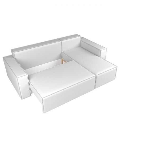 Угловой диван «Куба», механизм еврокнижка, экокожа, цвет бежевый