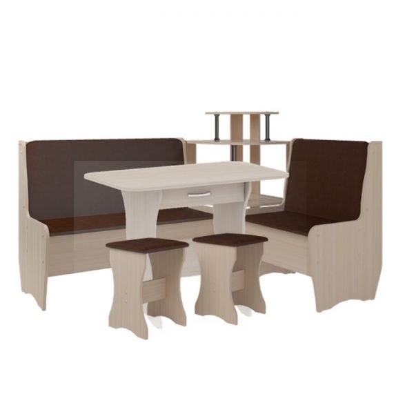 Кухонный уголок Трапэзи ТЕССЕРА 1582х1182х990 САЛАМАНДЕР-рыжий /Дуб Девонширский