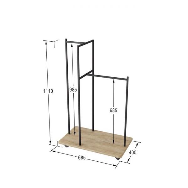 Гардеробная вешалка «Стик», 685 ? 400 ? 1110 мм, цвет белый
