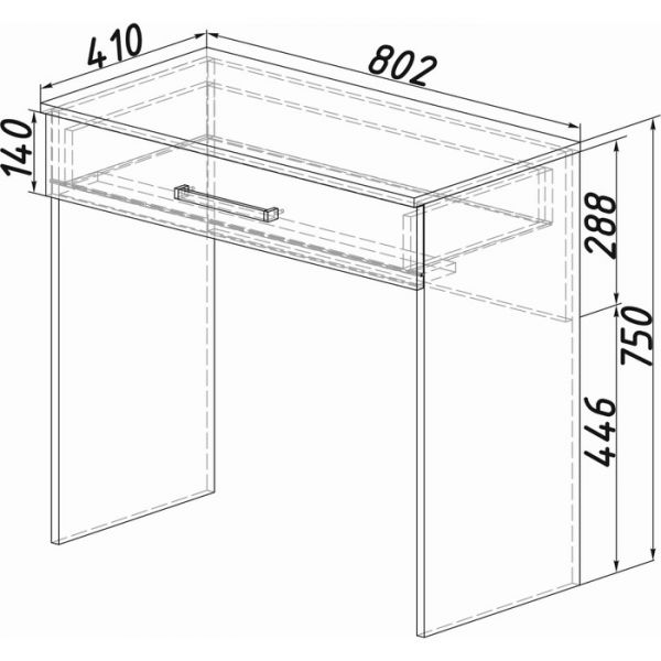 Косметический стол Фиеста 800х410х750 венге/лоредо
