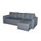 Диван «Амур угловой 1», обивка «джой графит»/кант «нео азур»