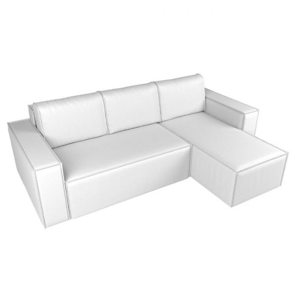 Угловой диван «Куба», механизм еврокнижка, экокожа, цвет бежевый