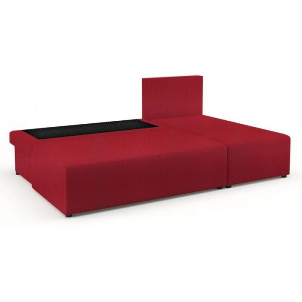 Угловой диван «Алиса», еврокнижка, бельевой ящик, ткань рогожка, цвет bahama hazel