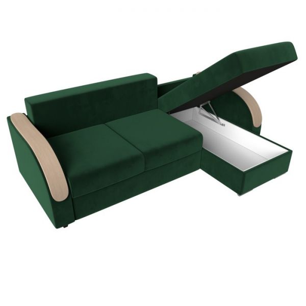 Угловой диван «Дарси», механизм еврокнижка, велюр, цвет бежевый