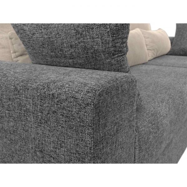 Угловой диван «Мэдисон», механизм еврокнижка, рогожка, правый угол, цвет серый