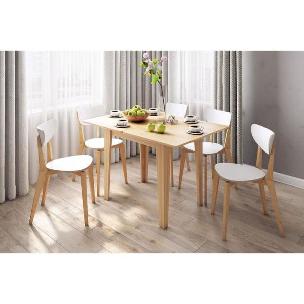 Стол обеденный раскладной  Фантазия 800/1200х600/800х760 белый