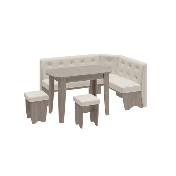 Кухонный уголок со столом Барселона Дуб Сонома трюфель/Кожзам бежевый