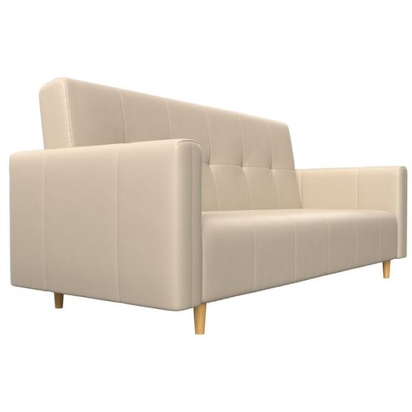 Прямой диван-книжка «Вест», механизм книжка, экокожа, цвет бежевый