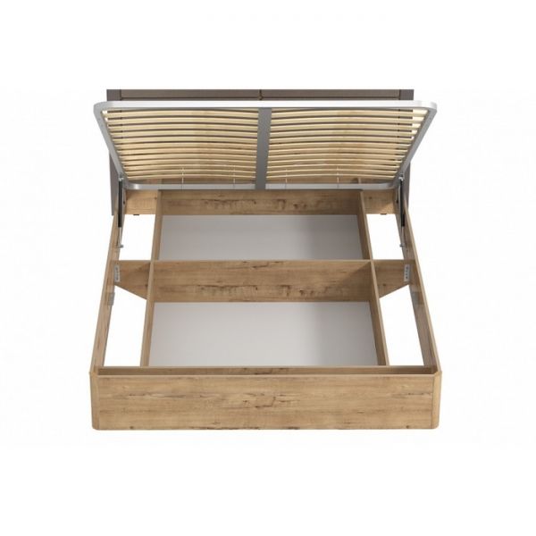 Кровать Livorno НМ 040.52-01 Х, 1800х2000, к/з Канзас 4, 10 26 Софт Графит, Дуб Бунратти