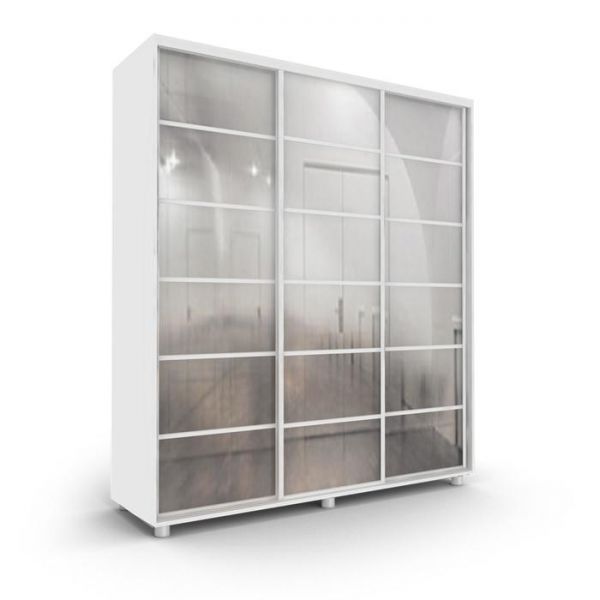 Шкаф-купе Стильный зеркало Белый 2100х600х2300