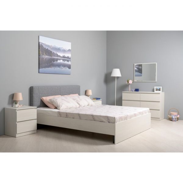 Кровать двуспальная с основанием Ника 11.37, 1670х2112х945, Ясень анкор