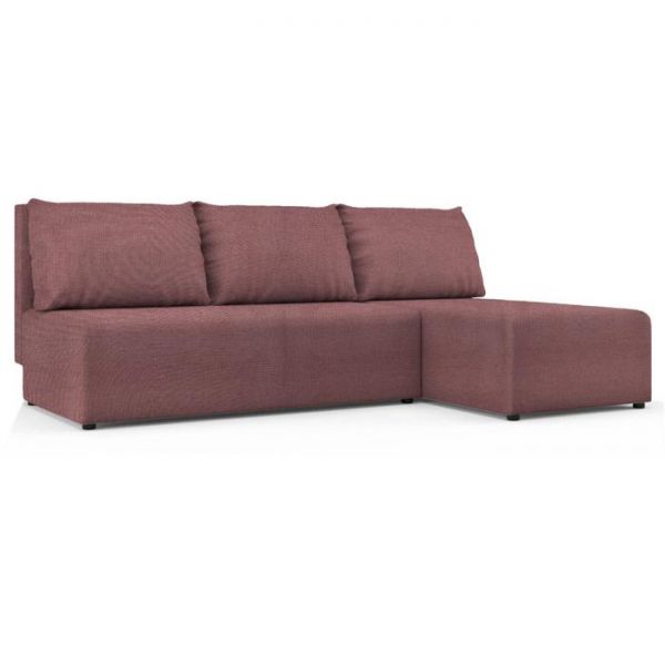 Угловой диван «Алиса», еврокнижка, рогожка, цвет savana plus coral / savana plus ivory