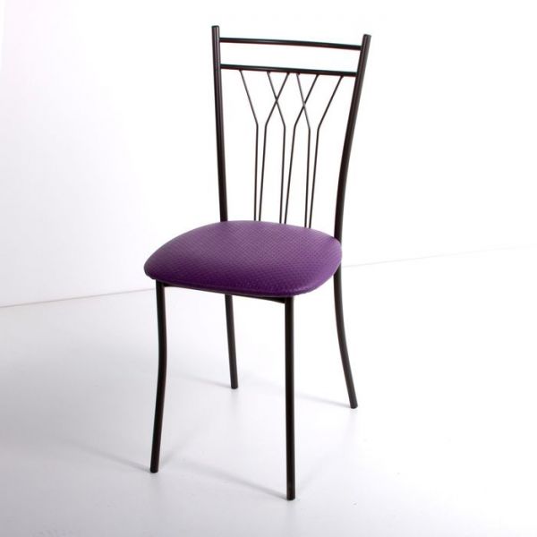 Стул на металлокаркасе Премьер СТ коричневый/капитон фиолетовый