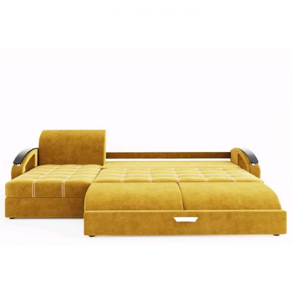 Угловой диван «Дубай», угол левый, еврокнижка, МДФ венге, цвет селфи 01, подушки селфи 03