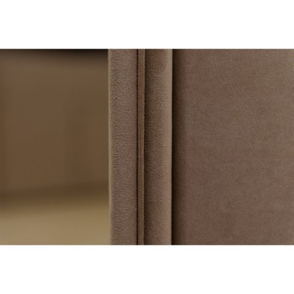 Тумба широкая «Алеро», 1 ящик, прозрачное стекло, велюр velutto 11, цвет розовый