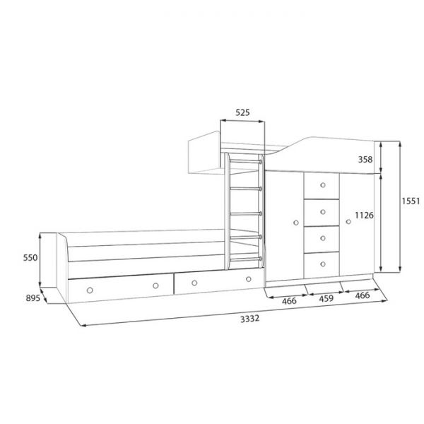 Детский комплекс «Астра 6», цвет дуб шамони/оранжевый