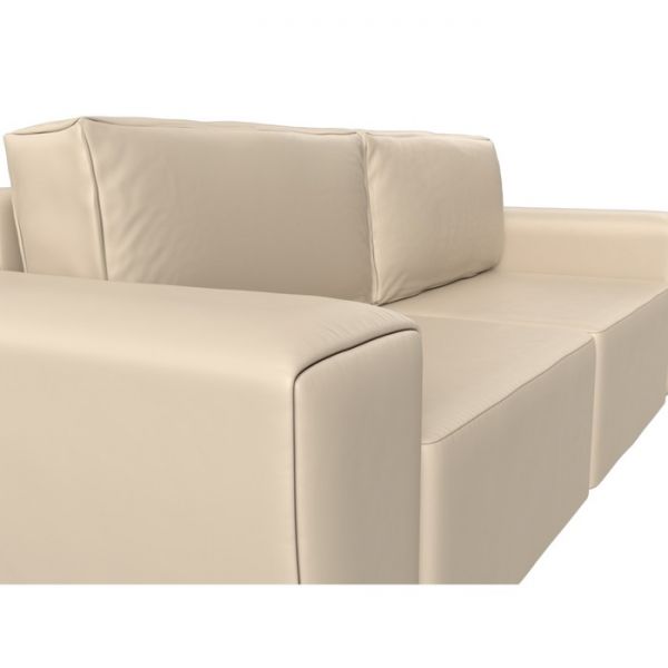 Прямой диван «Беккер», механизм еврокнижка, экокожа, цвет бежевый