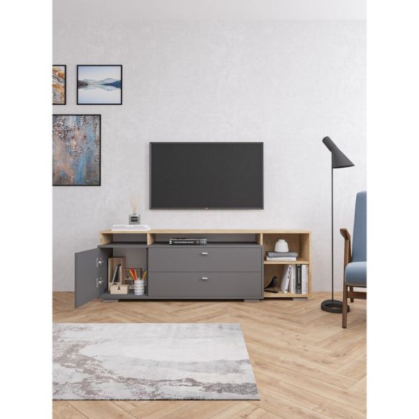 Комод Ланс 1710х430х563 графит/дуб бунратти