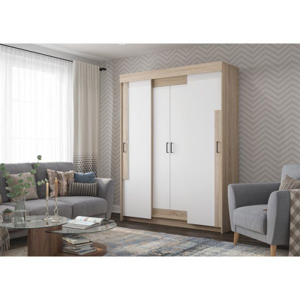 Шкаф-купе Victor, цвет белый/бетон