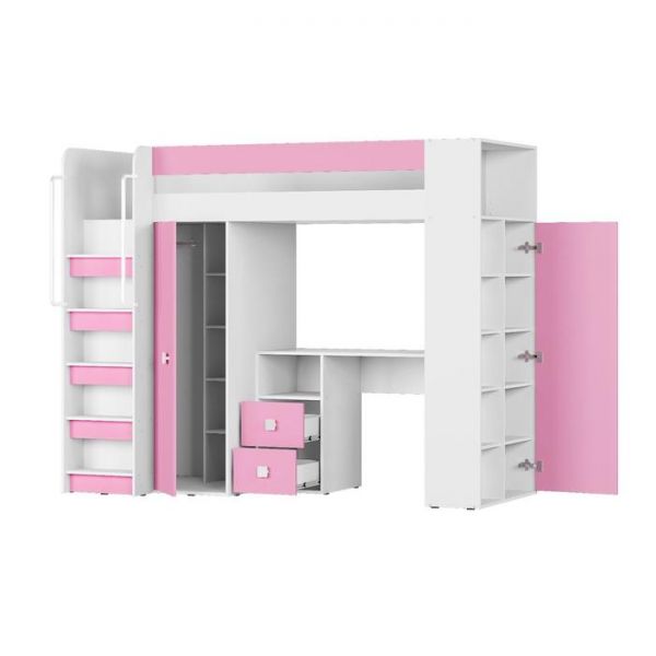 Детский уголок Д-4,2000х800 корпус Белый/Розовый