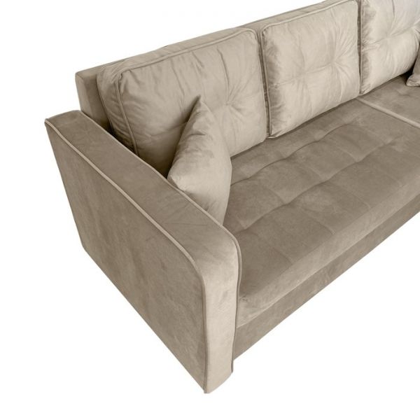 Угловой диван «Фаворит», механизм дельфин, цвет бинго бежевый