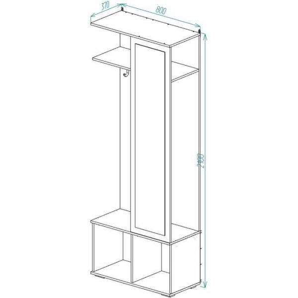 Прихожая ЛАЙТ 2100х800х370 Белый/корпус Дуб Сонома