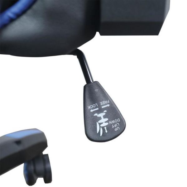 Кресло игровое BRABIX "GT Carbon GM-120", две подушки, экокожа, черное/синее, 531930