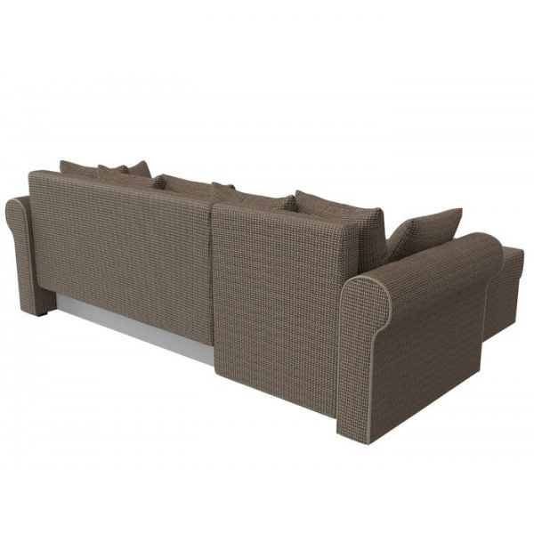 Угловой диван «Рейн», механизм еврокнижка, угол правый, рогожка, корфу 03 / кант бежевый