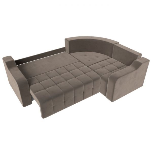 Угловой диван «Кембридж», механизм еврокнижка, велюр, цвет бежевый