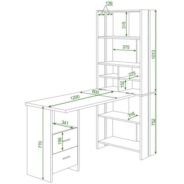 Компьютерный стол, 700 ? 1522 ? 1785 мм, цвет карамель/венге