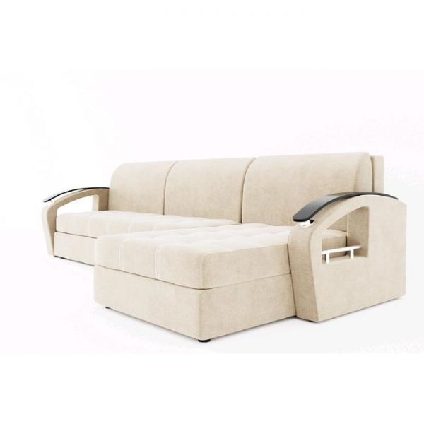 Угловой диван «Дубай», угол правый, еврокнижка, МДФ венге, цвет селфи 01