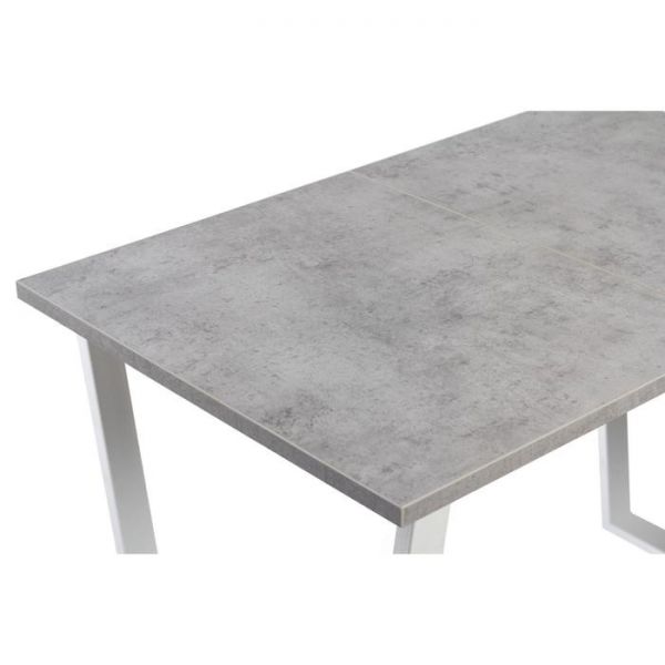 Стол АТЛАНТ-12 1300/1800*800х750 Бетон Чикаго светлый/Опора АТЛАНТ-Белый глянец