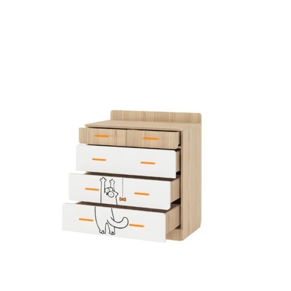 Комод «Кот 9.1», цвет туя светлая / белый