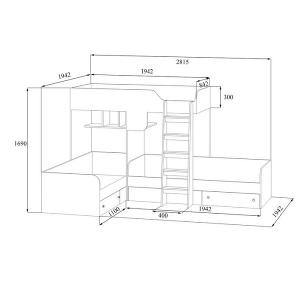 Детский комплекс «Трио», цвет дуб молочный/салатовый