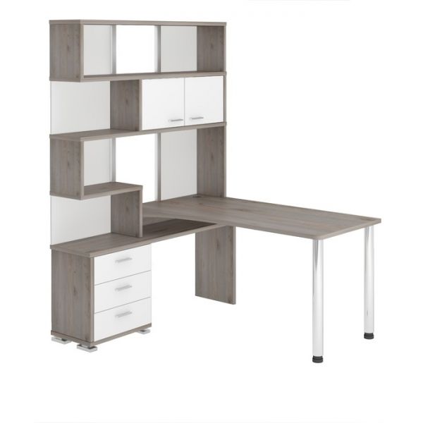 Стол СР-420/150, угол левый, 1500 ? 1300 ? 1990 мм, цвет белый жемчуг