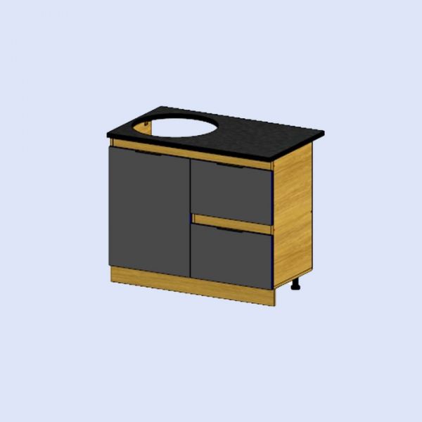 Кухонный гарнитур Диана 5 2000 МДФ,  Дуб золотистый/Софт графит