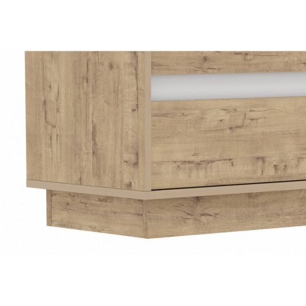 Шкаф однодверный Virginia НМ 011.82, 588х400х1874, Белый Скандинавский/Дуб Бунратти