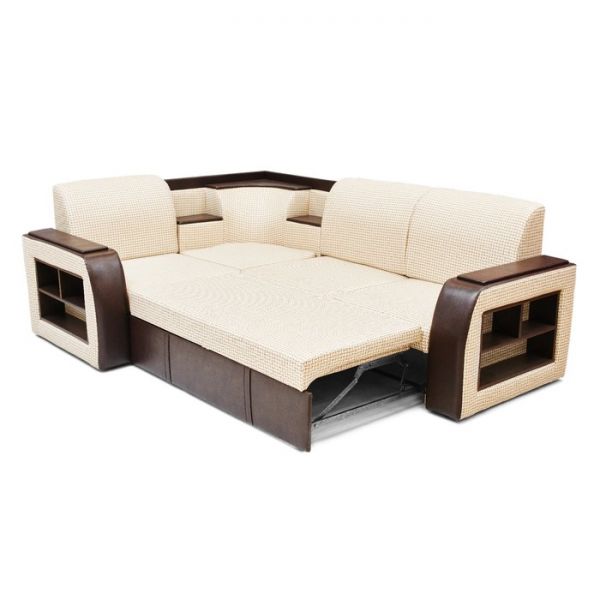 Угловой диван «Фараон», ППУ, механизм дельфин, цвет галс 3 / астор 536