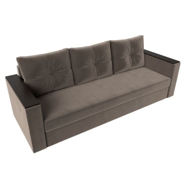 Диван прямой «Атланта лайт», без стола, еврокнижка, велюр, цвет, цвет бежевый