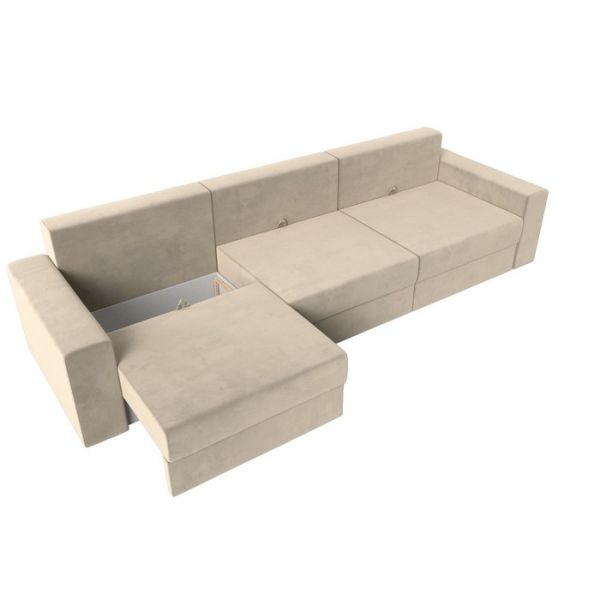 Диван прямой «Мэдисон Long», механизм еврокнижка, микровельвет, цвет чёрный